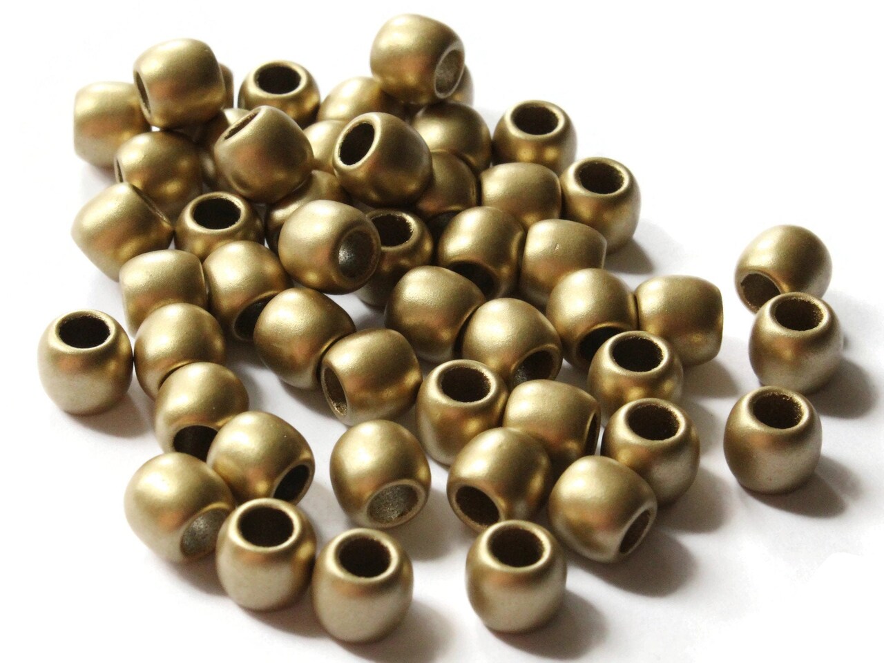 50 9mm Gold Acrylic Tube Beads to String Large Hole Beads